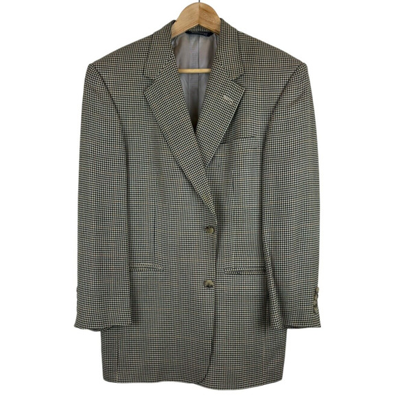 Burberrys‎ Men's Sport Coat Blazer Houndstooth Silk Wool 40R - Picture 1 of 7